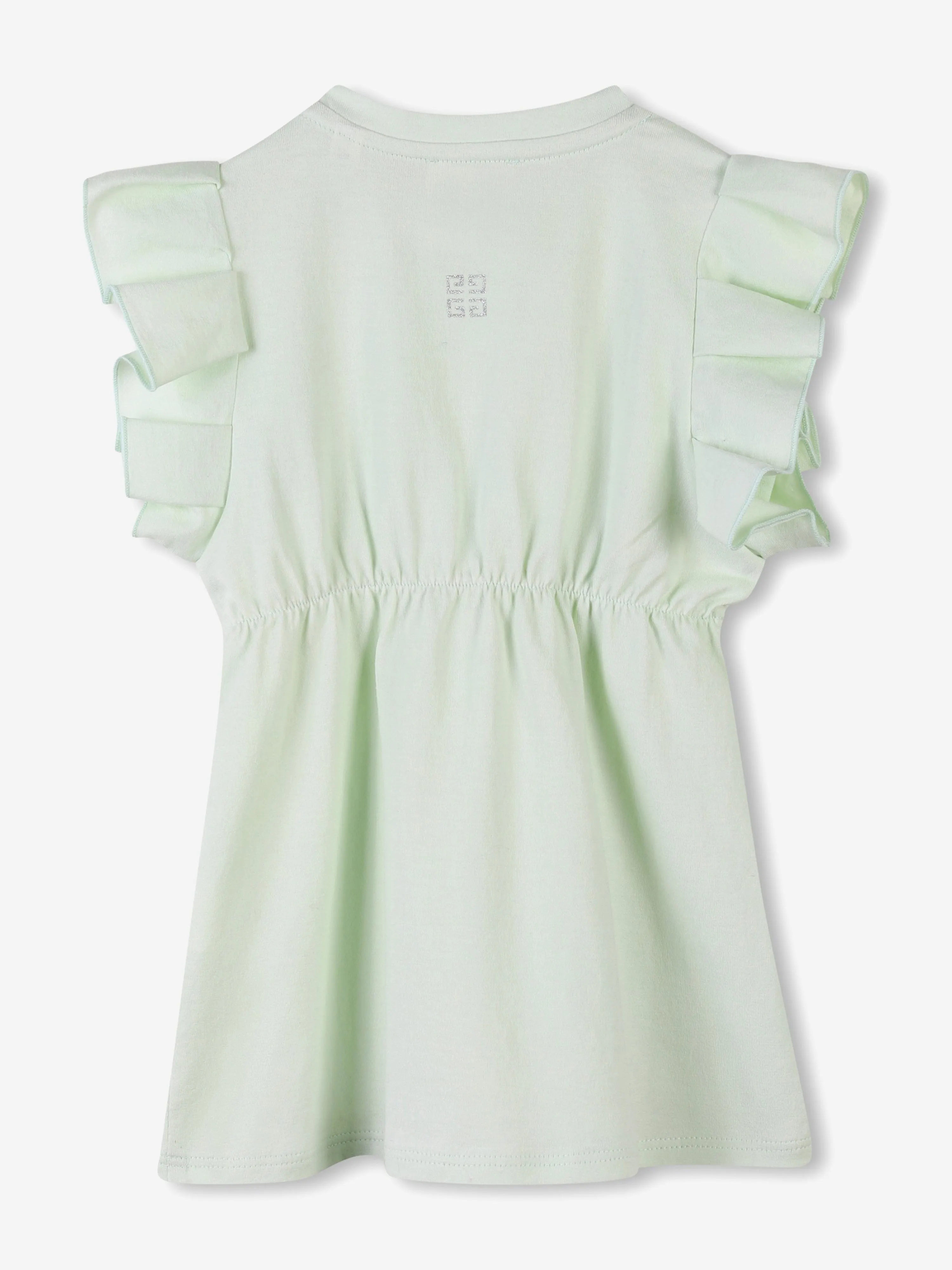 Baby Girls Glitter Logo Jersey Dress in Green