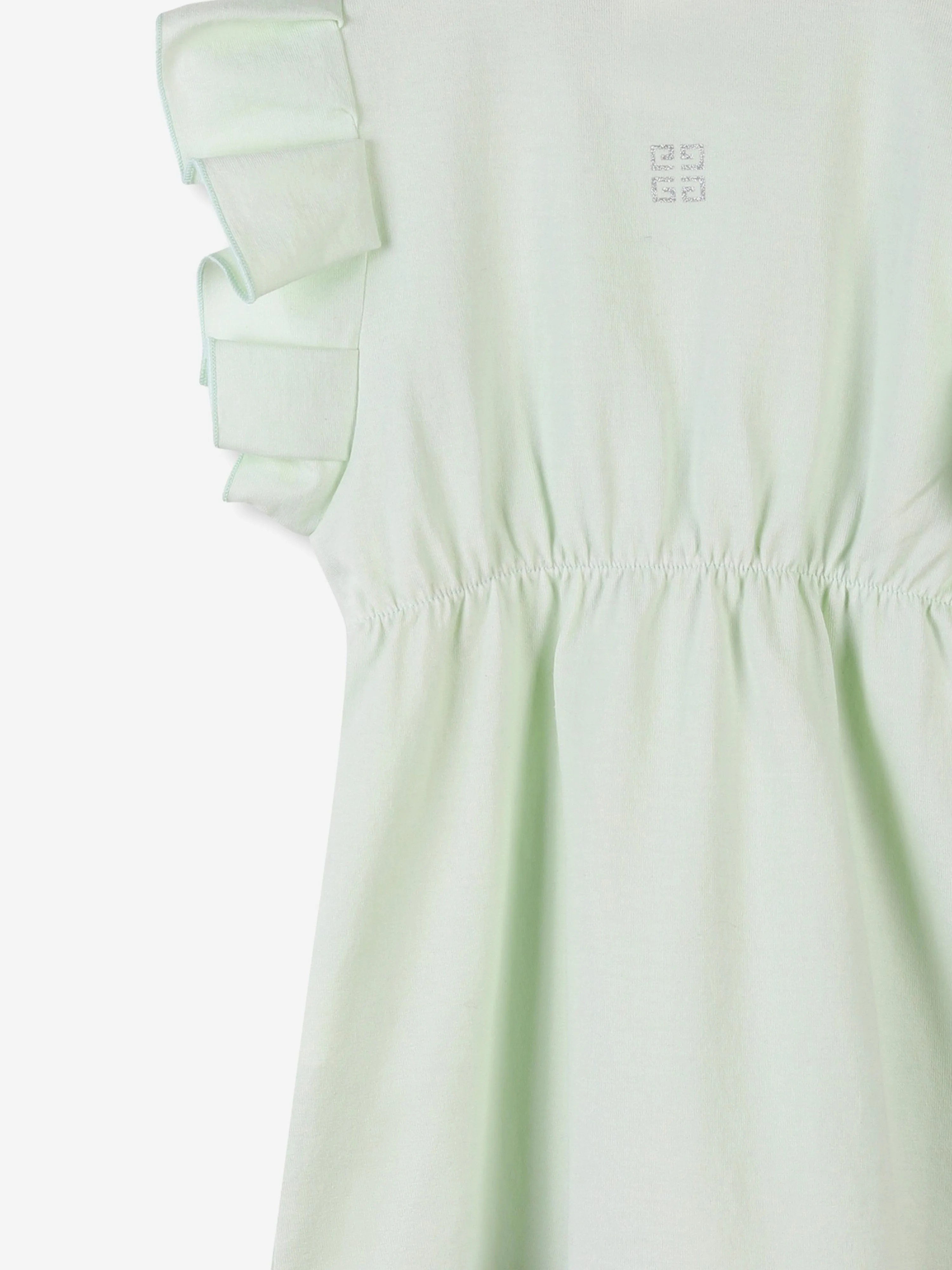 Baby Girls Glitter Logo Jersey Dress in Green