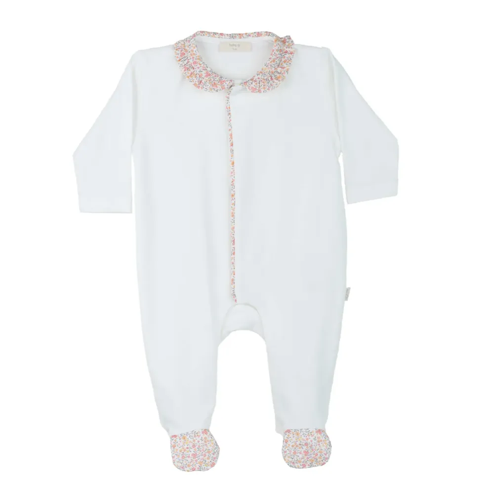 Baby Girls Ivory Meadow Babygrow