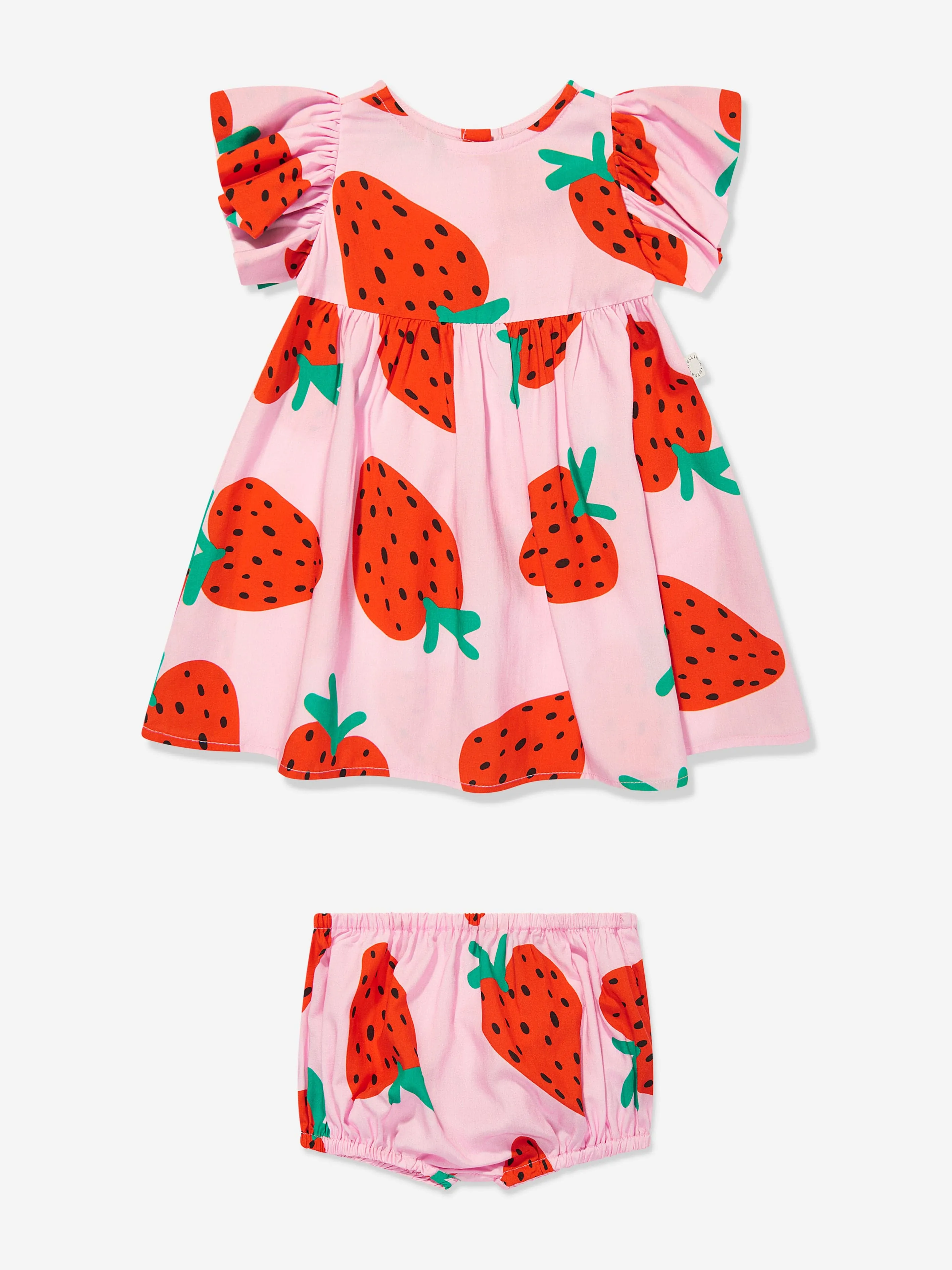 Baby Girls Strawberry Dress with Knickers in Pink