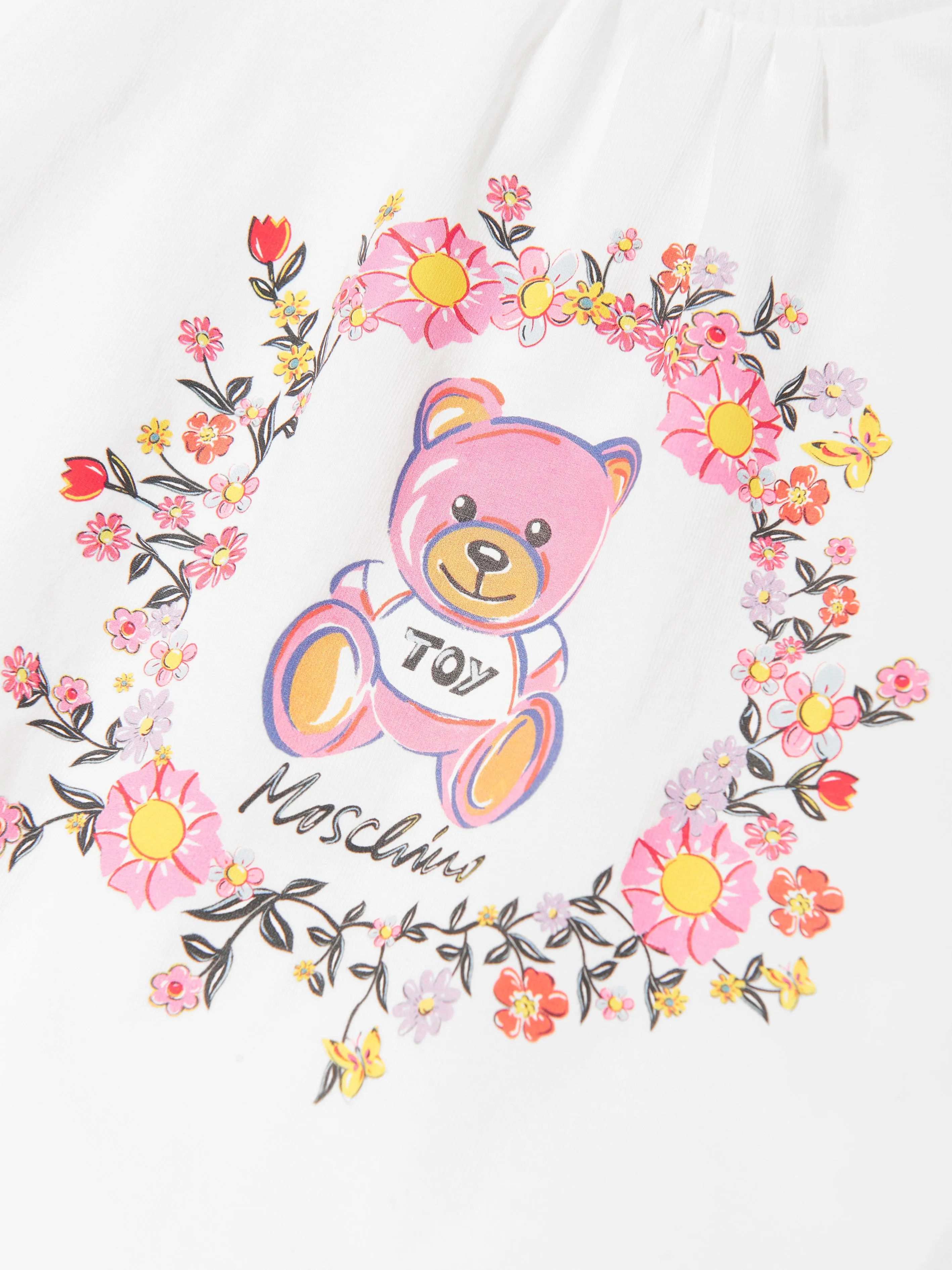 Baby Girls Teddy Bear Dress in Ivory