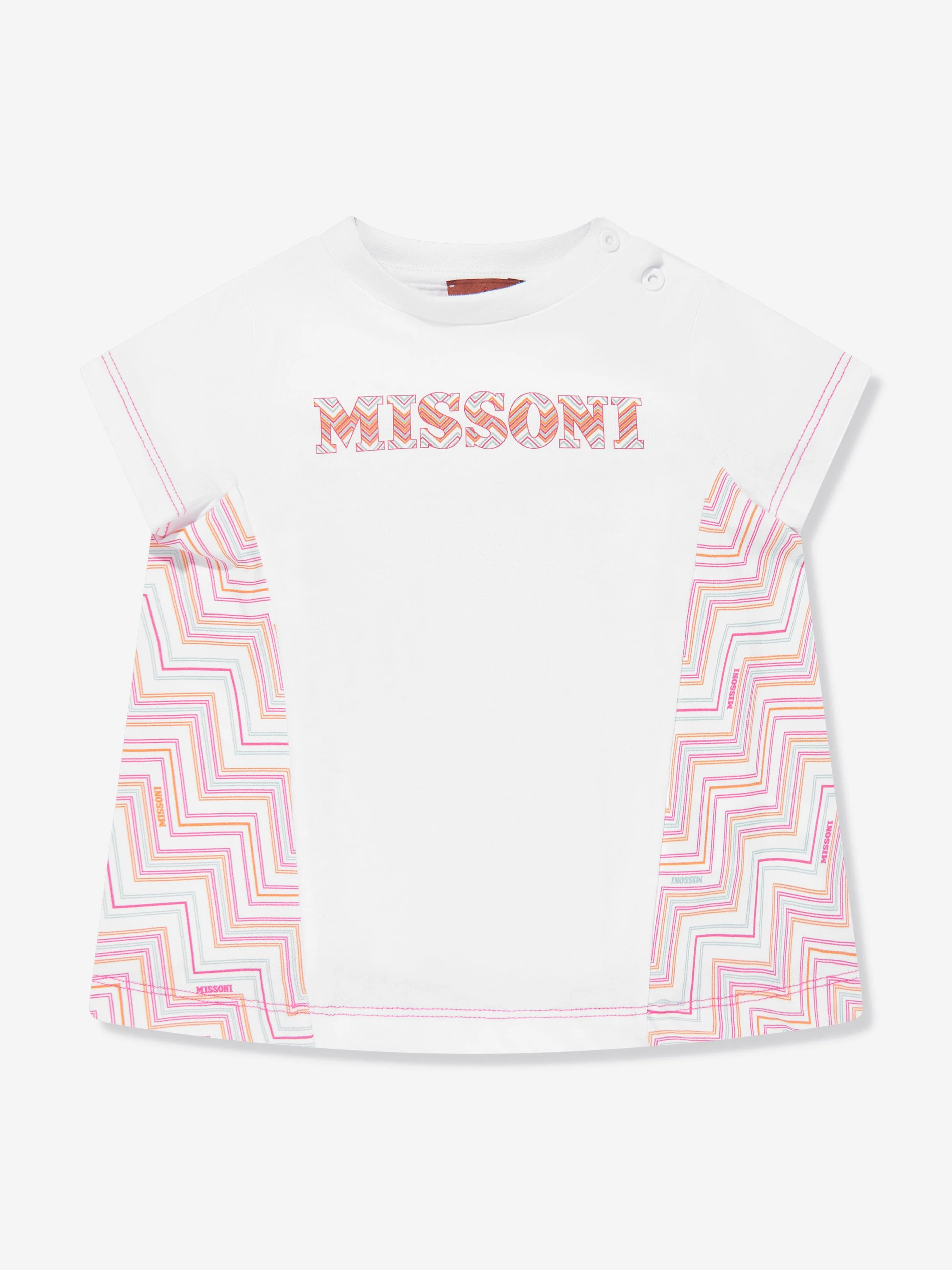 Baby Girls Zigzag Jersey Dress in Pink