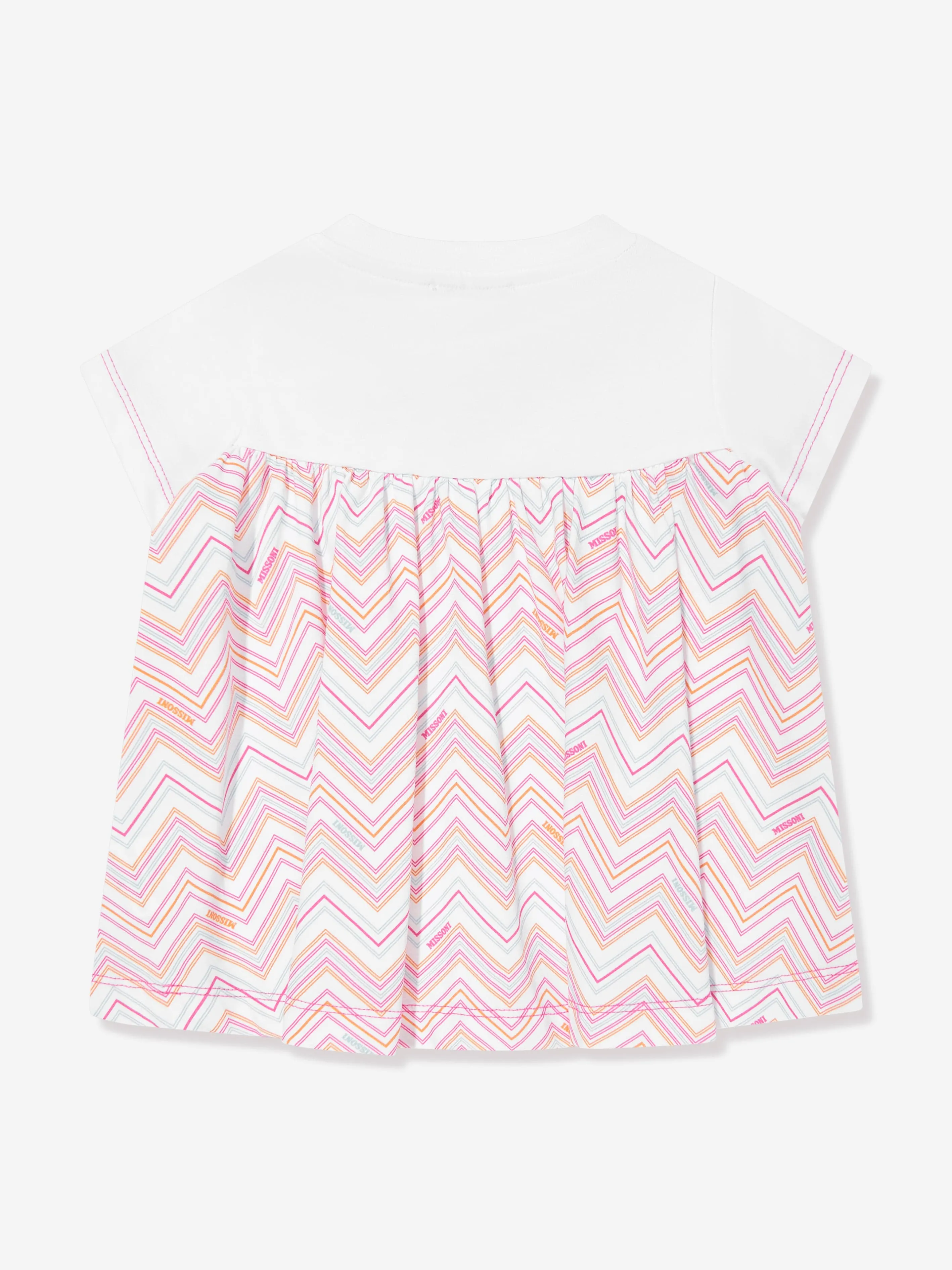 Baby Girls Zigzag Jersey Dress in Pink