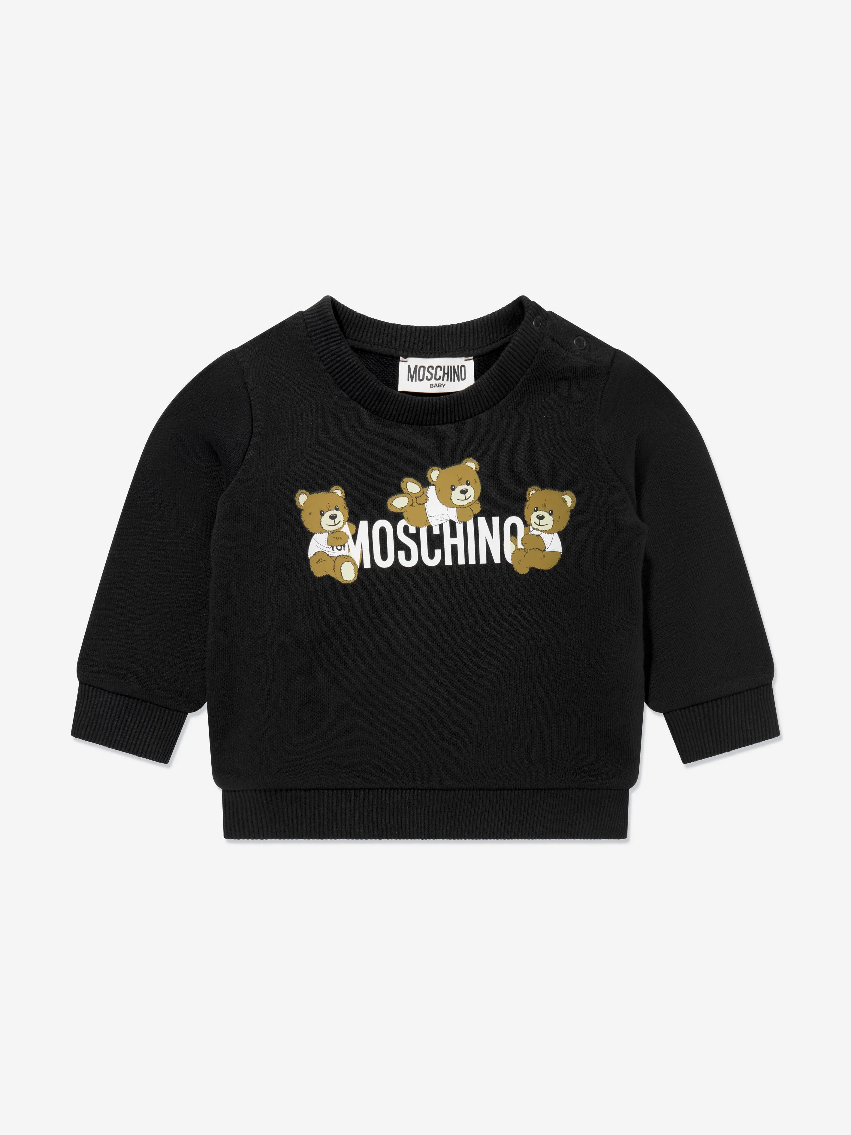 Baby Teddy Bear Logo Sweatshirt in Black