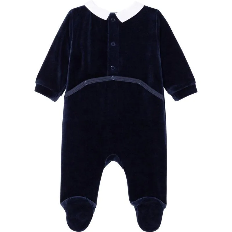 Boys Navy Squirrel Babygrow