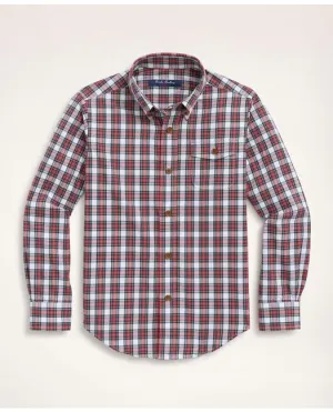 Brooks Brothers Boys Brushed Twill Stewart Tartan Sport Shirt Multicolor Brooks Brothers