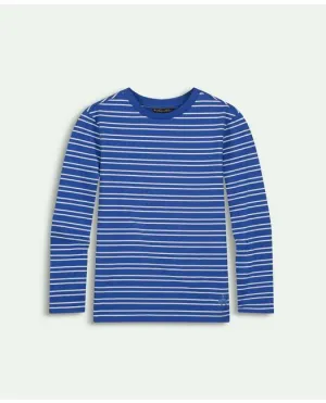 Brooks Brothers Boys Cotton Striped Long Sleeve T-Shirt Blue Brooks Brothers