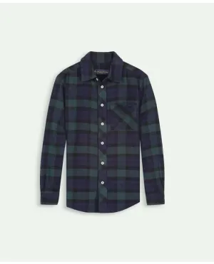 Brooks Brothers Boys Flannel Black Watch Sport Shirt Blue Brooks Brothers