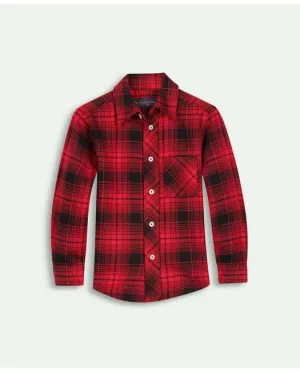 Brooks Brothers Boys Flannel Large Plaid Sport Shirt Red Brooks Brothers