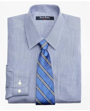 Brooks Brothers Boys Non-Iron Supima Cotton Broadcloth Houndstooth Dress Shirt Dark Blue Brooks Brothers