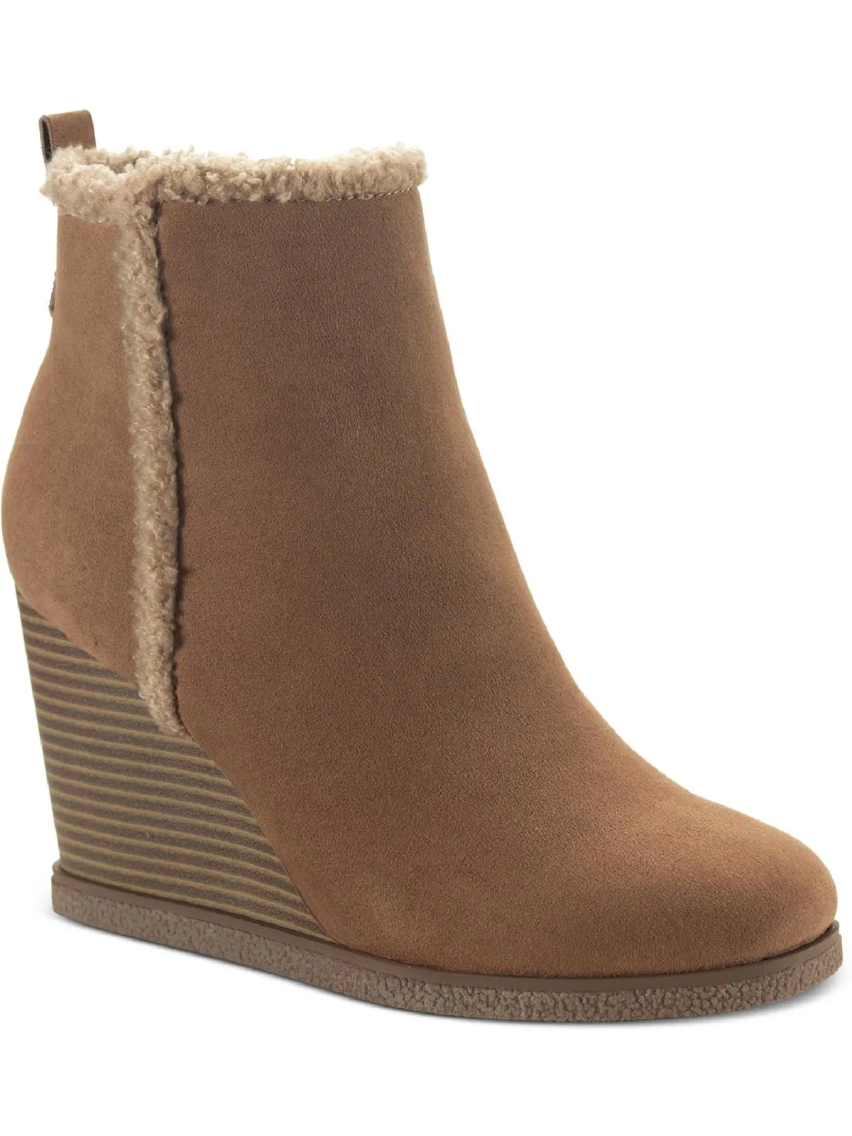 Camillia F Womens Faux Suede Ankle Wedge Boots ecco Shoes