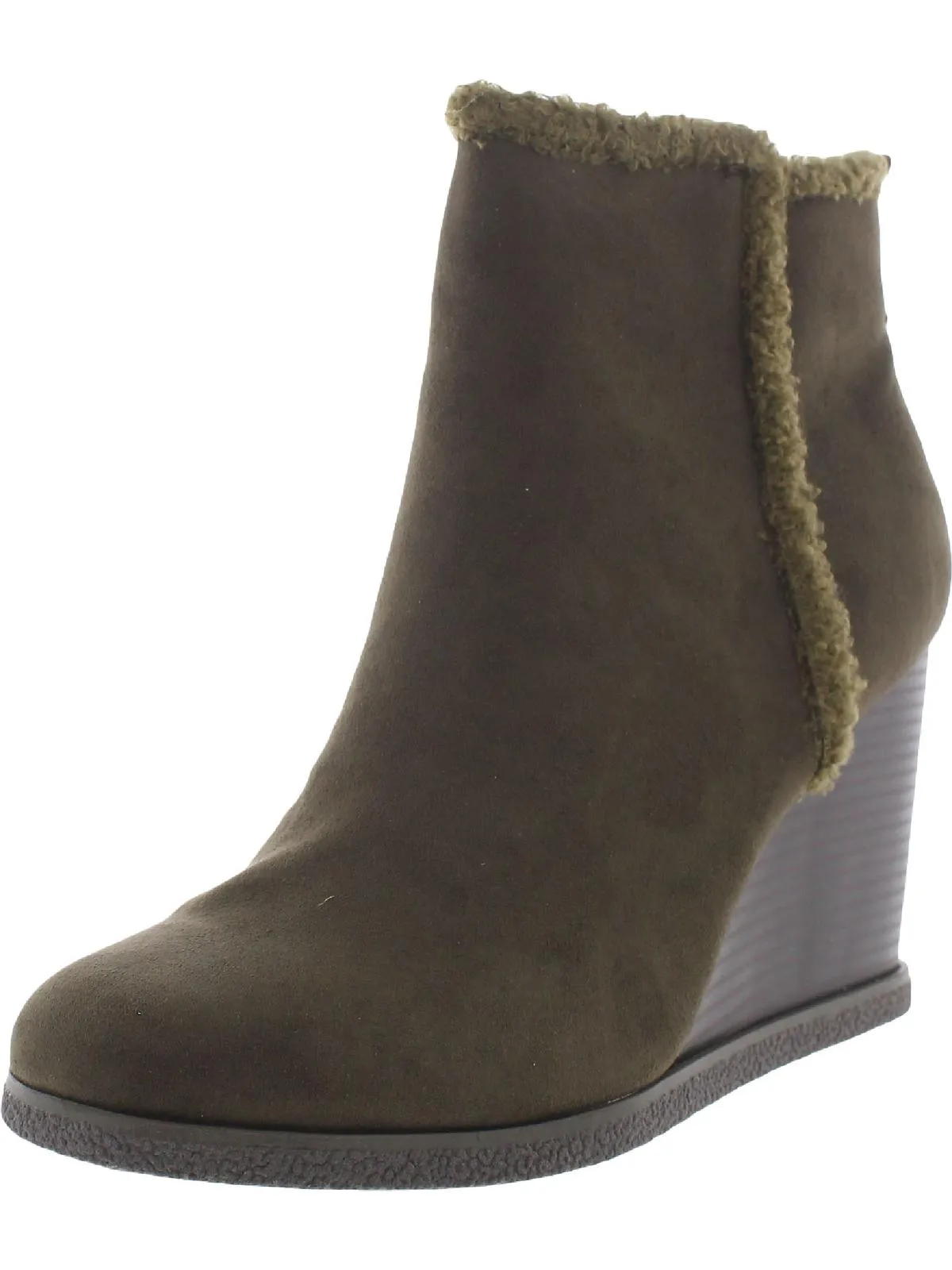 Camillia F Womens Faux Suede Ankle Wedge Boots ecco Shoes