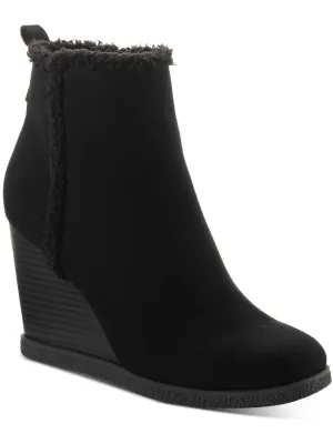 Camillia F Womens Faux Suede Ankle Wedge Boots ecco Shoes
