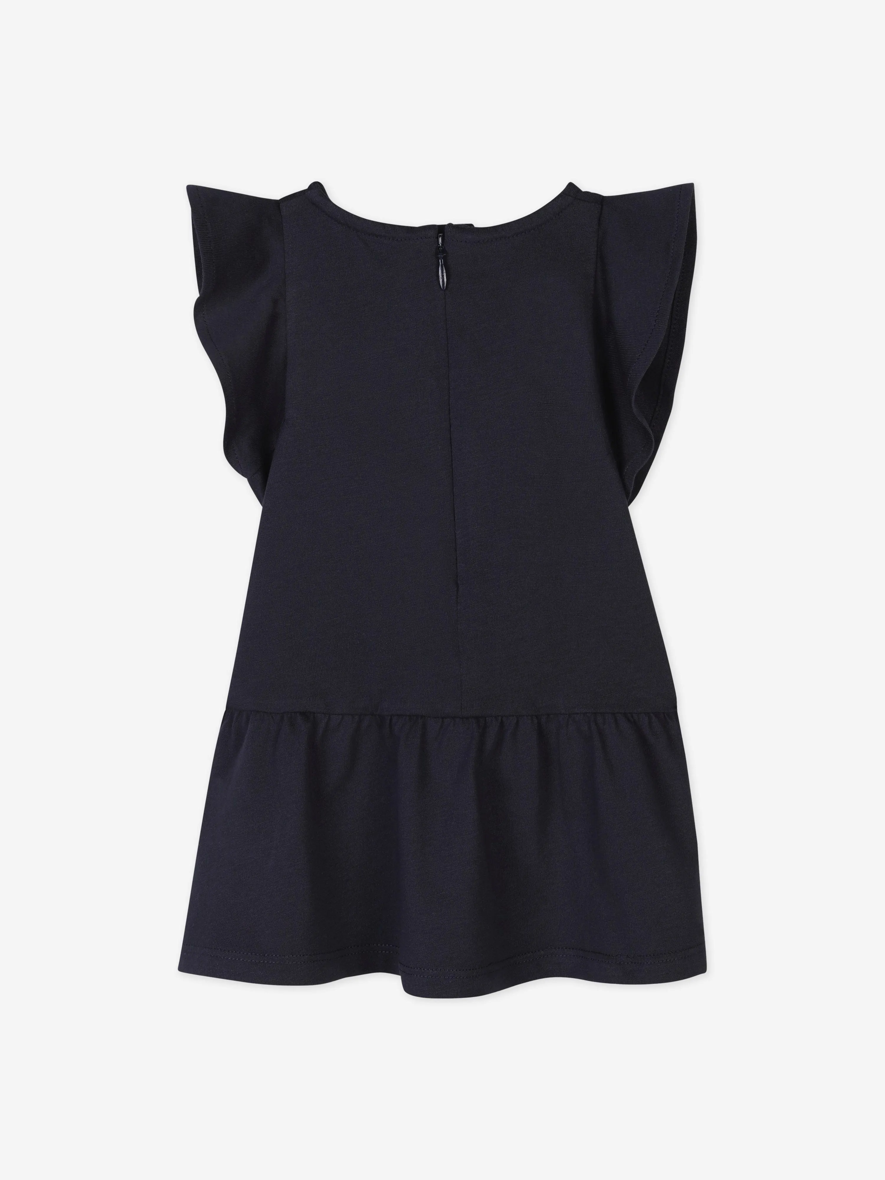 Chloé Baby Girls Paris Logo Jersey Dress in Navy