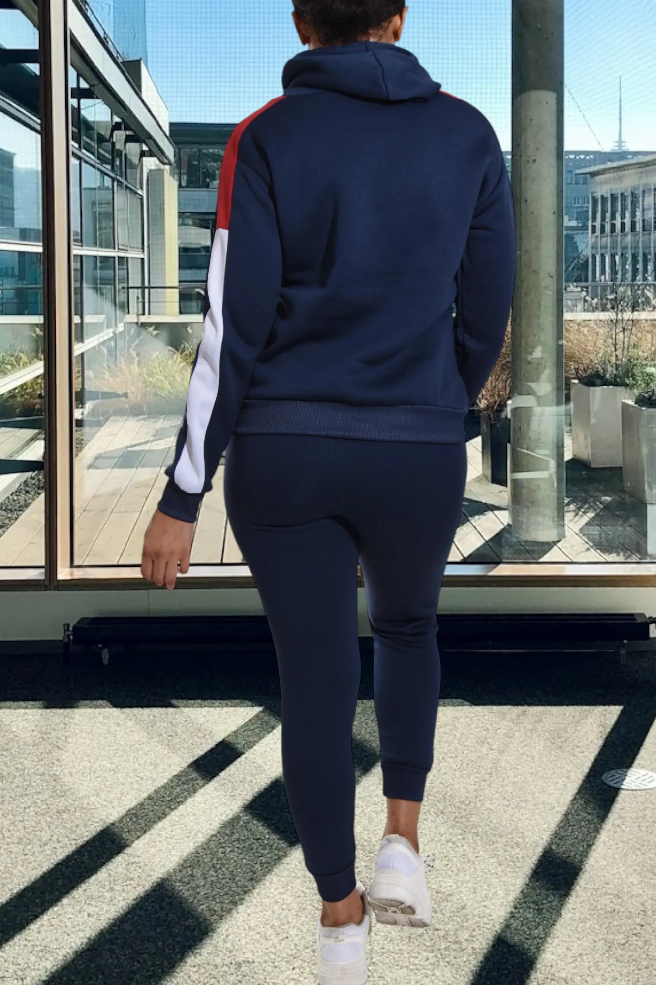 Color Block Fleece Navy Tracksuit