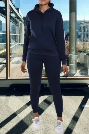 Color Block Fleece Navy Tracksuit