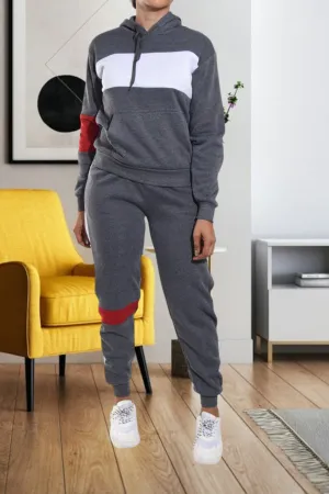 Color Block Grey Cuff Tracksuit