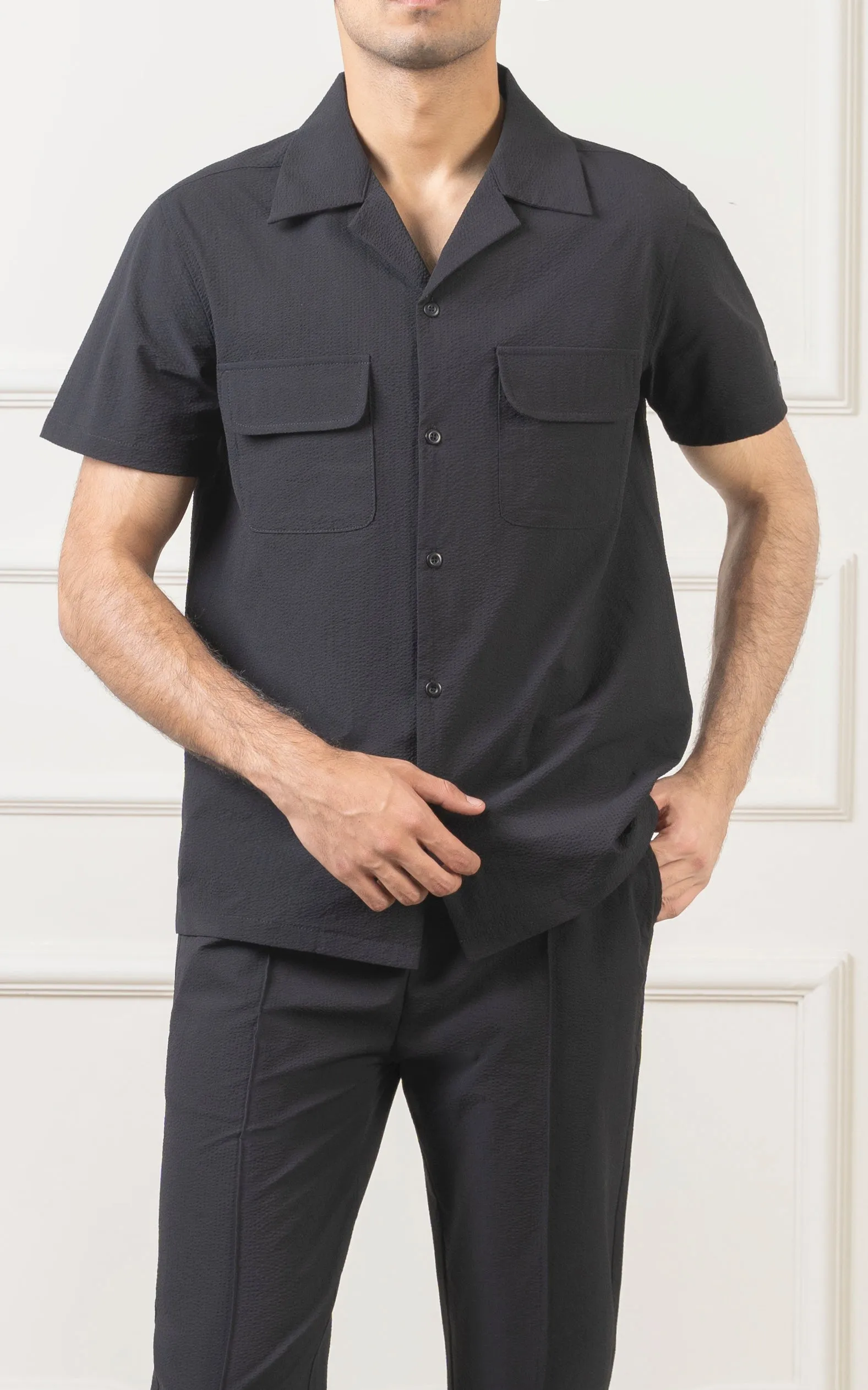 CUBAN COLLAR SHIRT BLACK