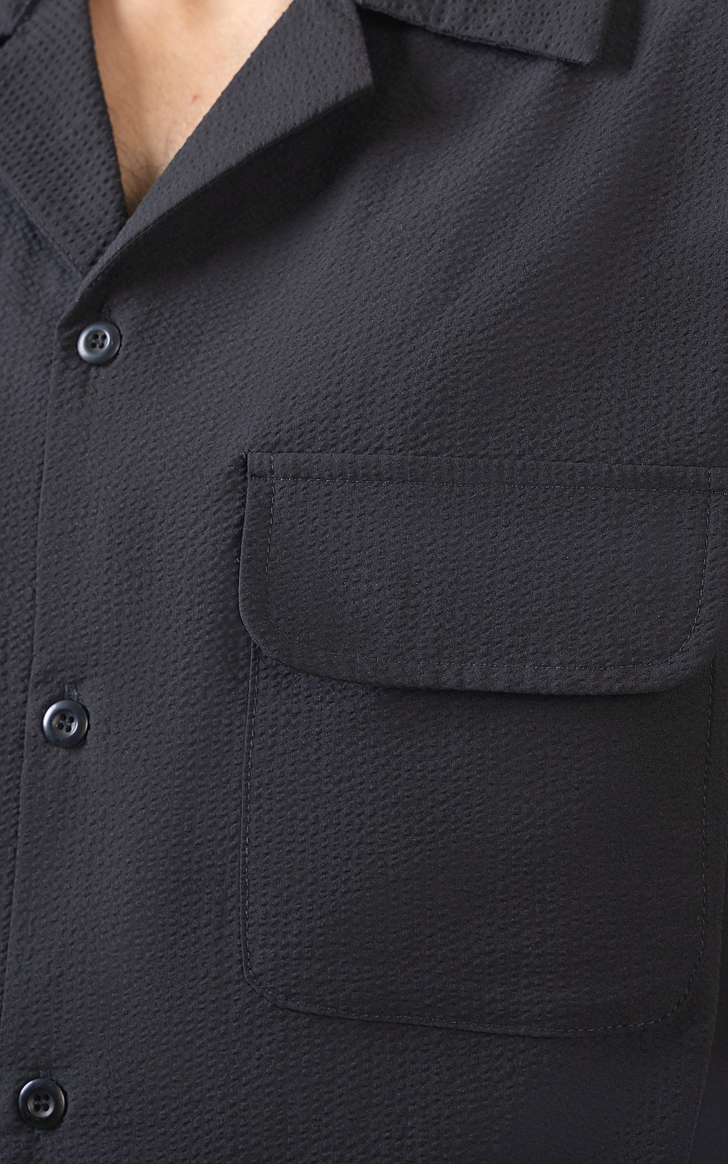 CUBAN COLLAR SHIRT BLACK