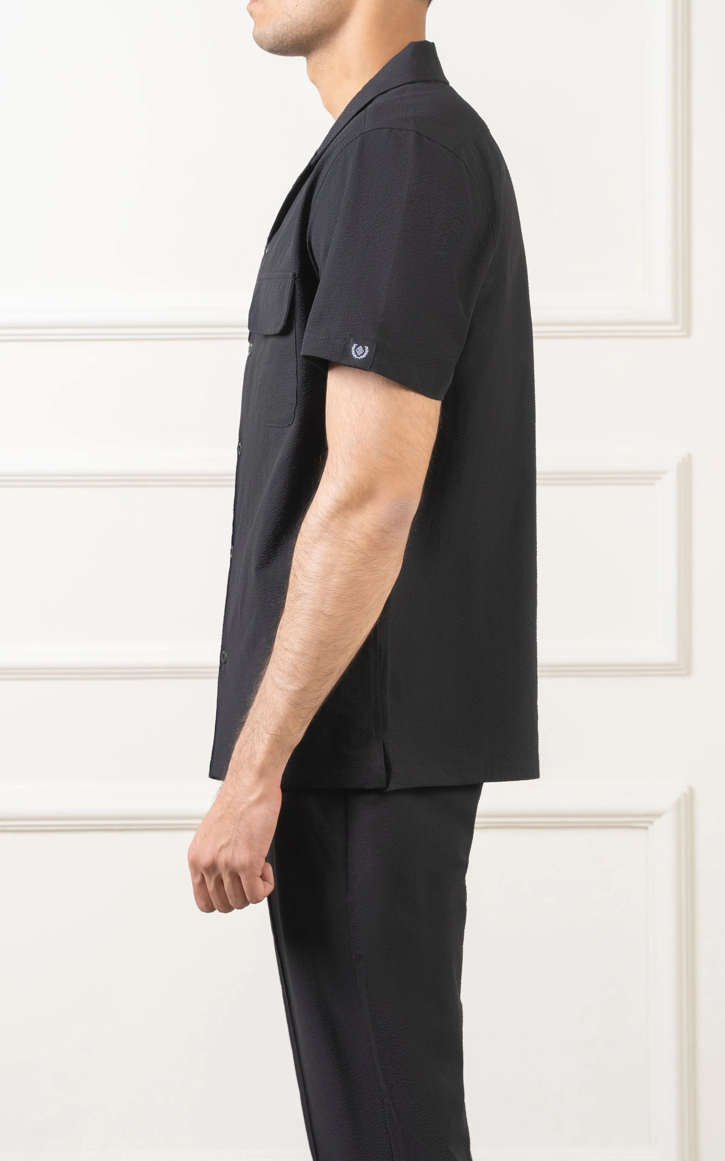 CUBAN COLLAR SHIRT BLACK