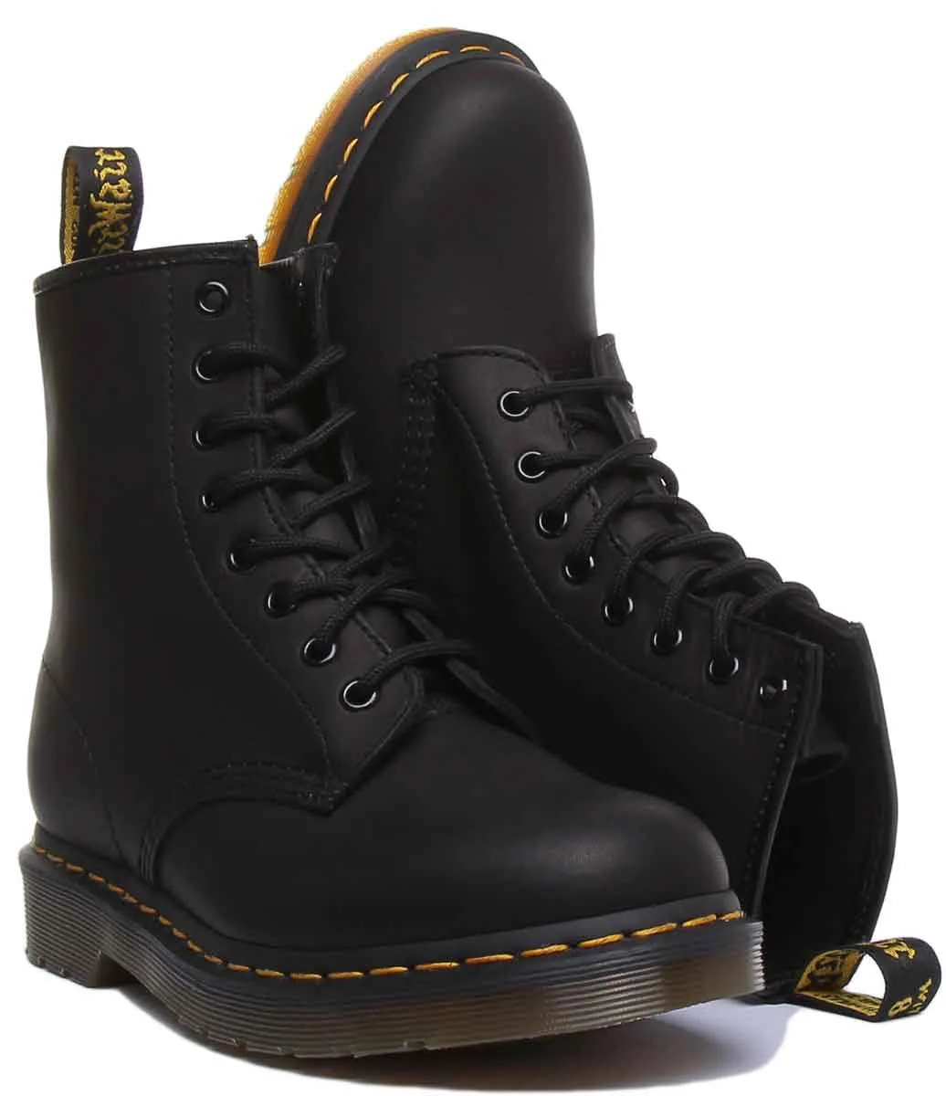 Dr Martens 1460 Greasy In Black Shoes Dr Martens
