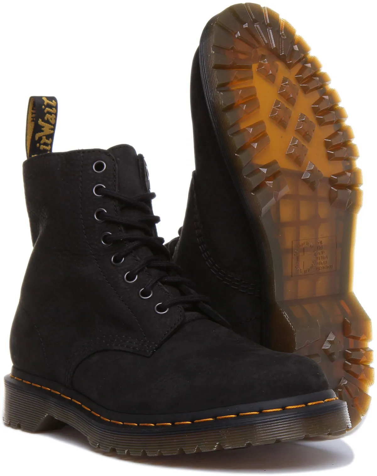 Dr Martens 1460 Pascal In Black Milled Water Resistant Leather Shoes Dr Martens