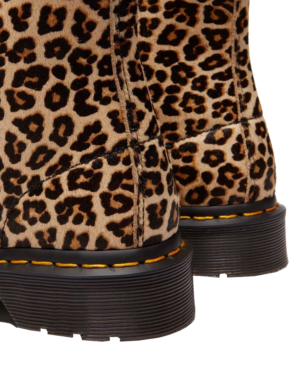 Dr Martens Shoes 1460 Smooth Mini Leopard Spot Hair On Pascal Boots in Light Tan & Black