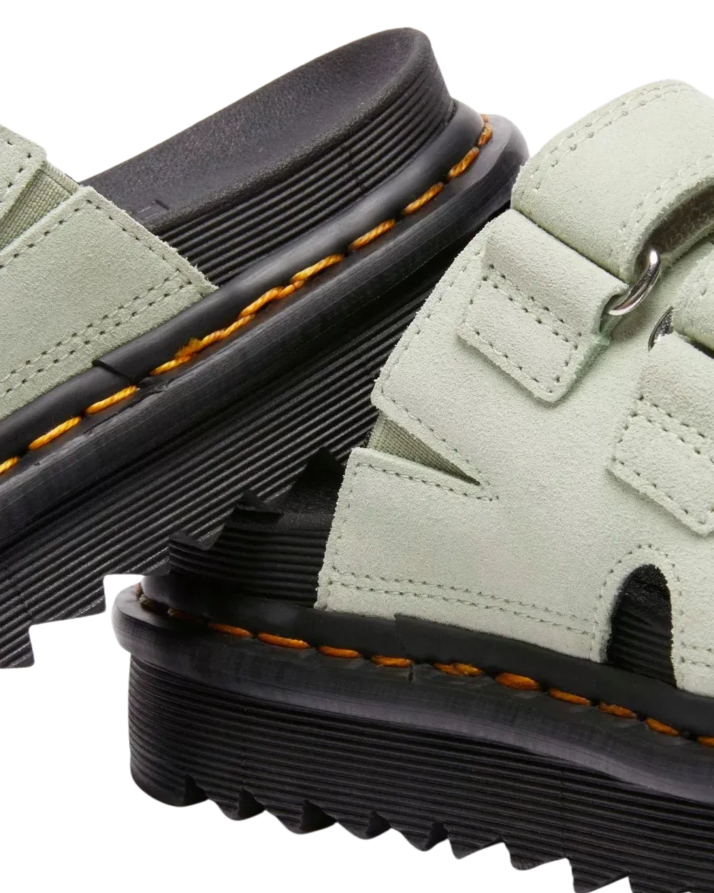 Dr Martens Shoes Raine Slide EH Suede Sandals in Sage Green