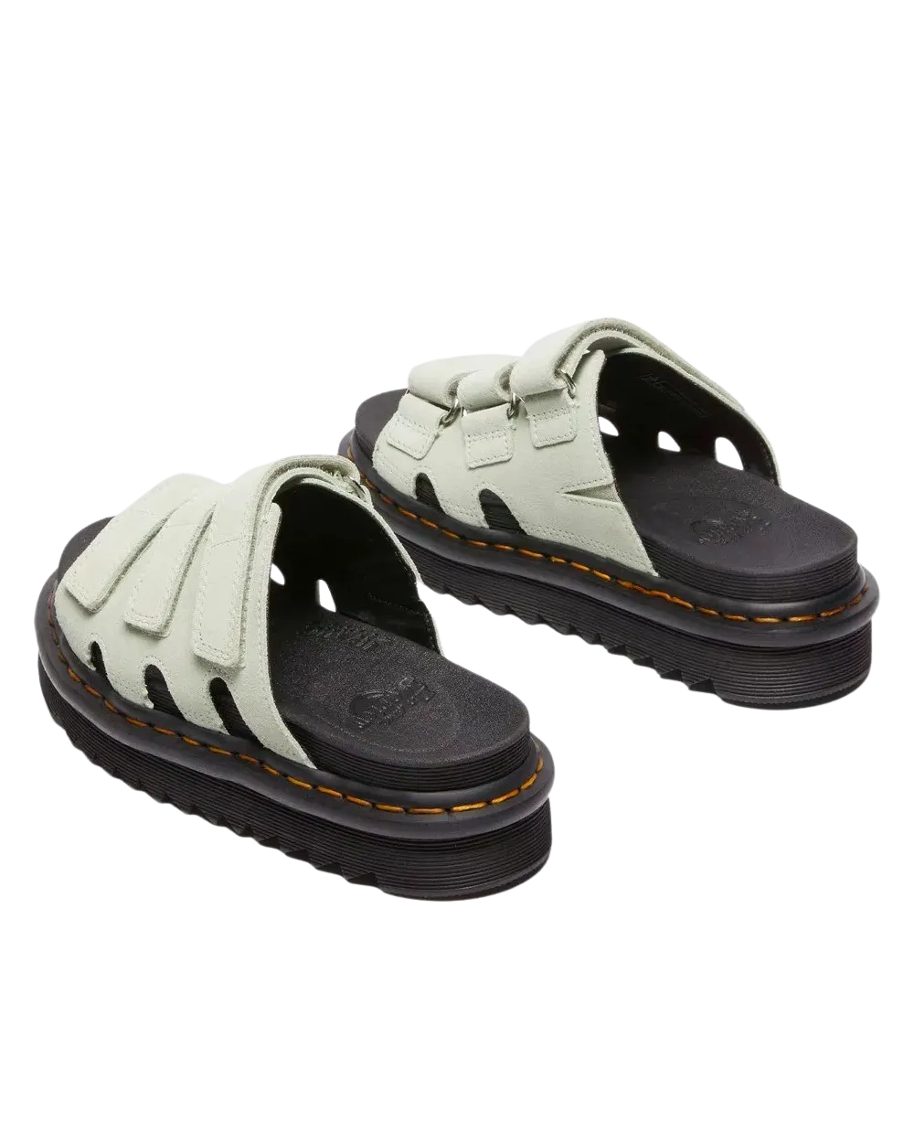 Dr Martens Shoes Raine Slide EH Suede Sandals in Sage Green