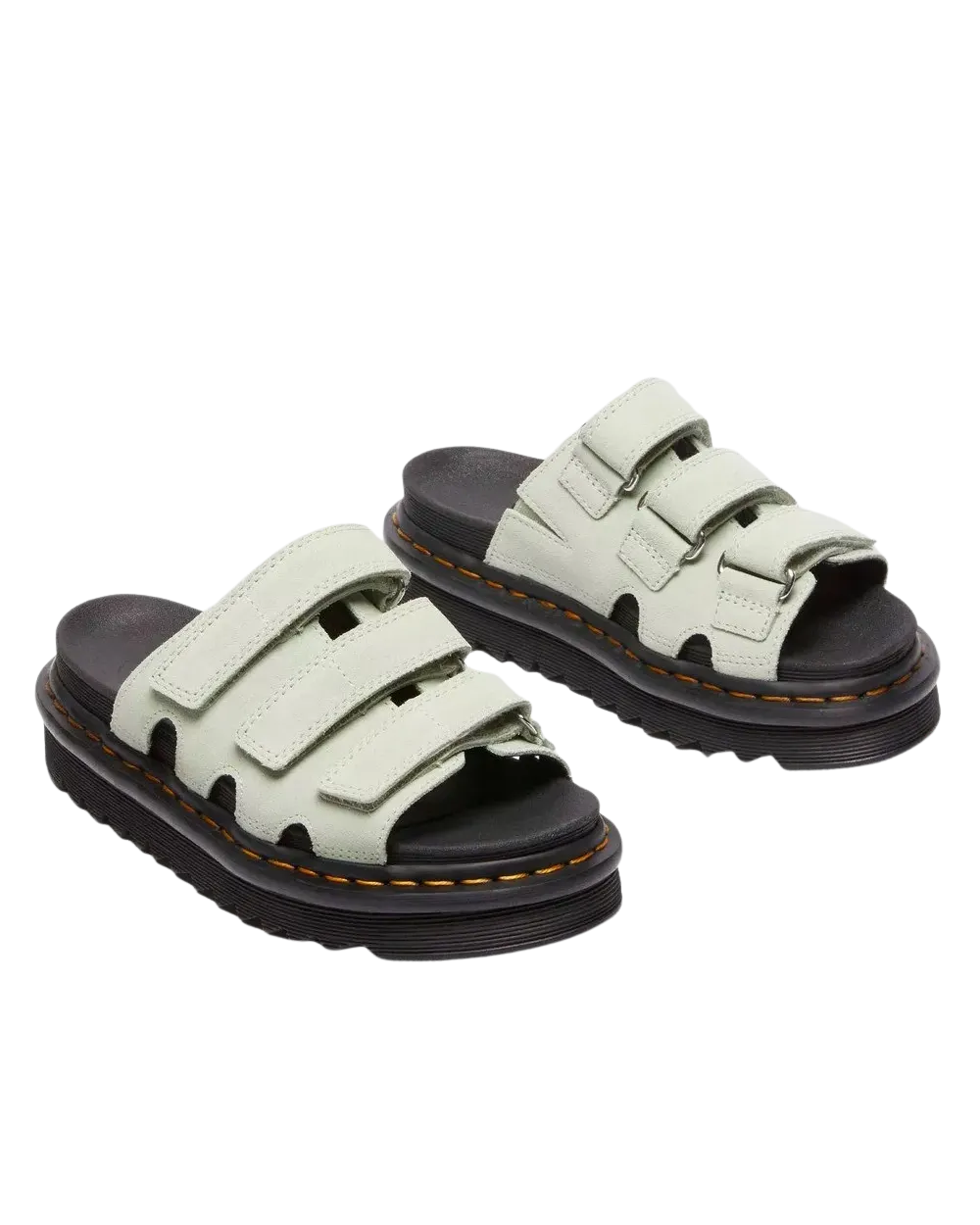 Dr Martens Shoes Raine Slide EH Suede Sandals in Sage Green