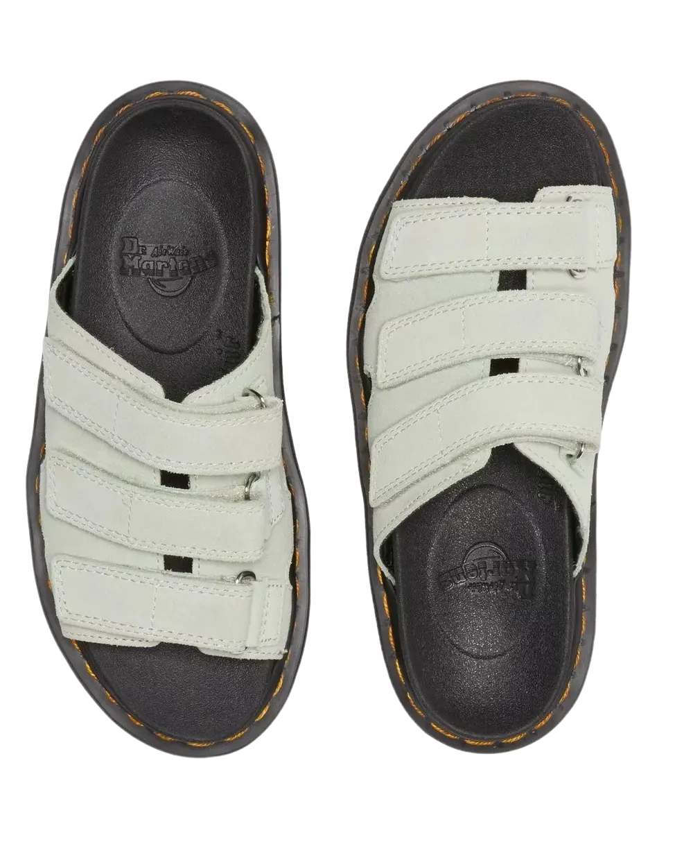 Dr Martens Shoes Raine Slide EH Suede Sandals in Sage Green