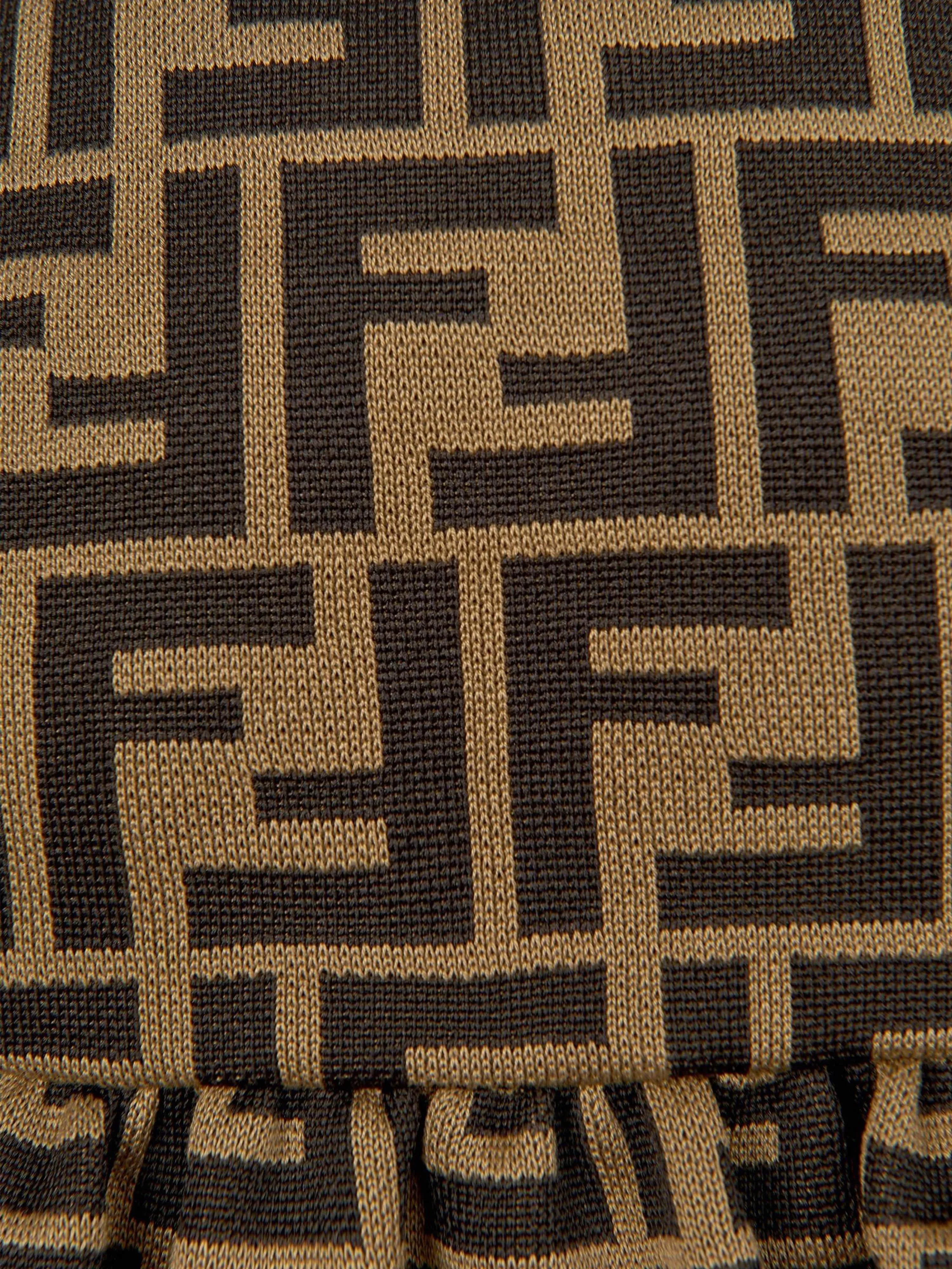 Fendi Baby Girls FF Logo Dress in Brown