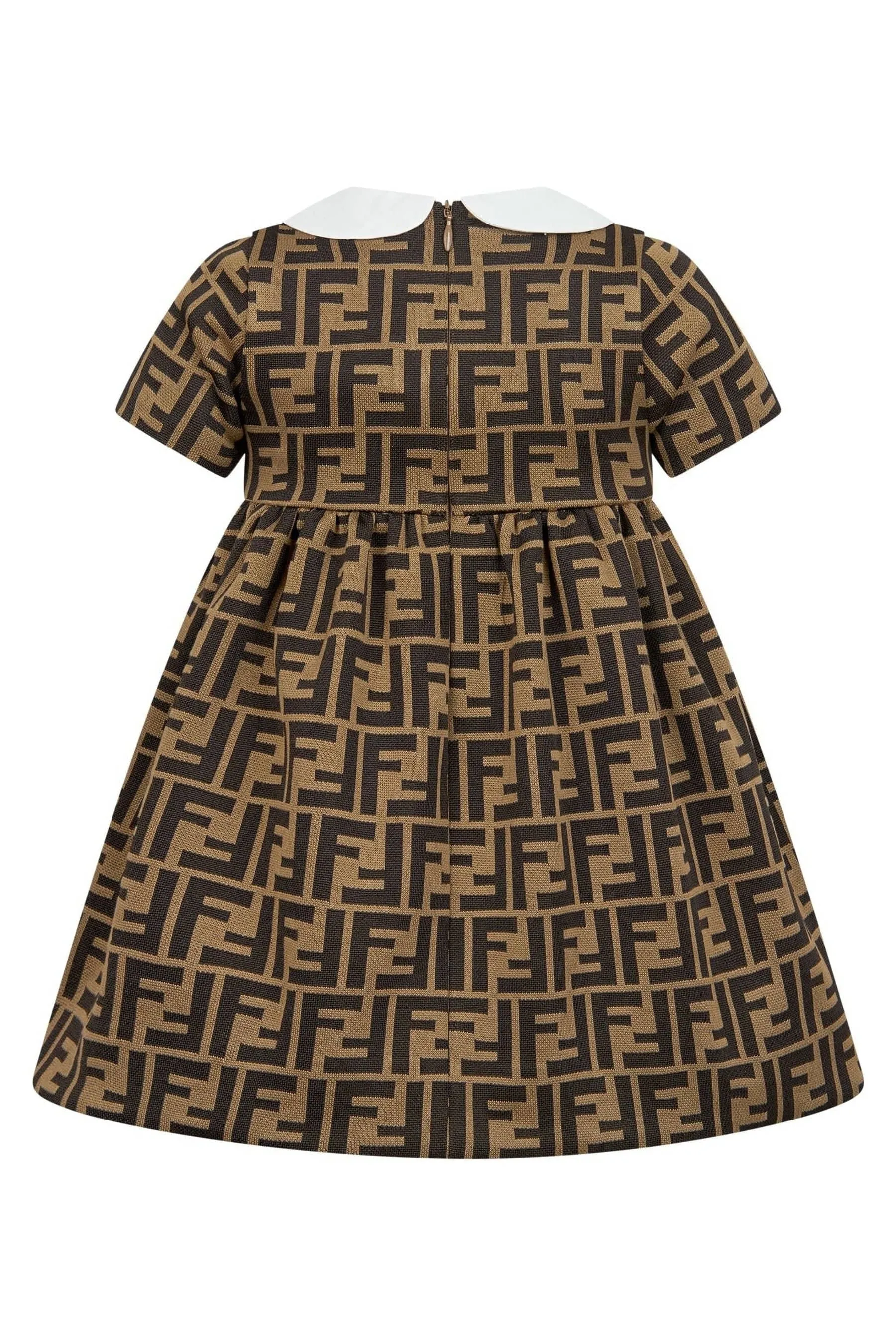 Fendi Baby Girls FF Logo Dress in Brown