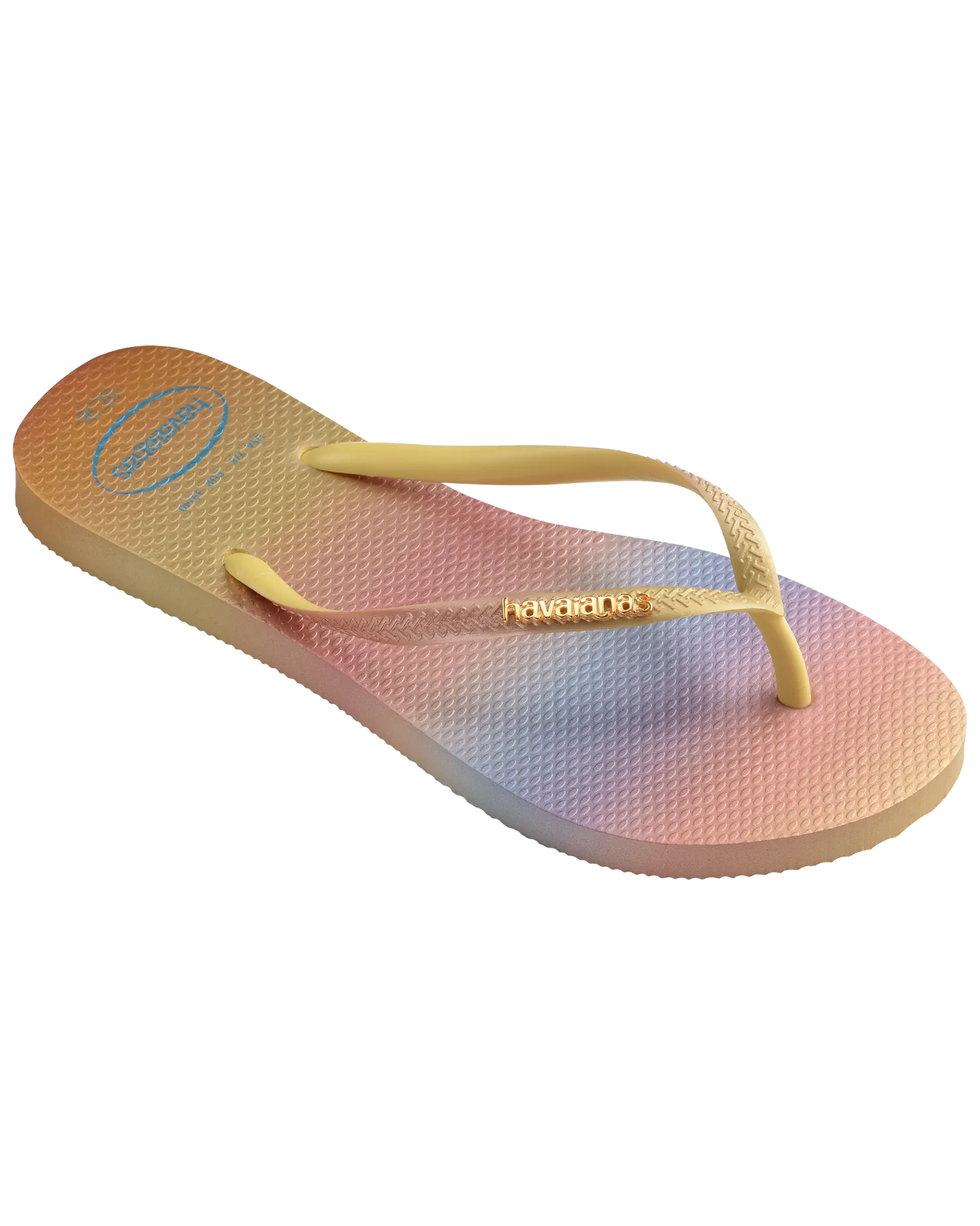 Havaianas Shoes Slim Gradient Sunset Flip Flops in Yellow Pixel