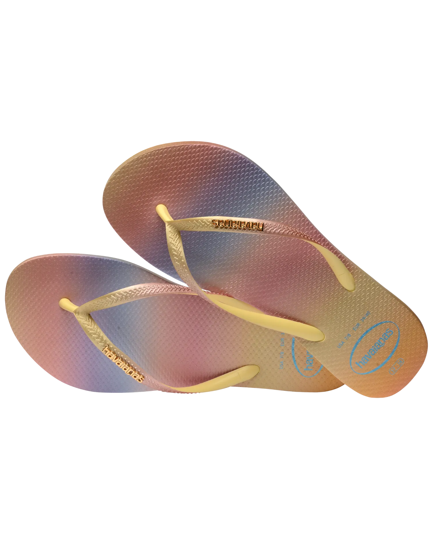 Havaianas Shoes Slim Gradient Sunset Flip Flops in Yellow Pixel