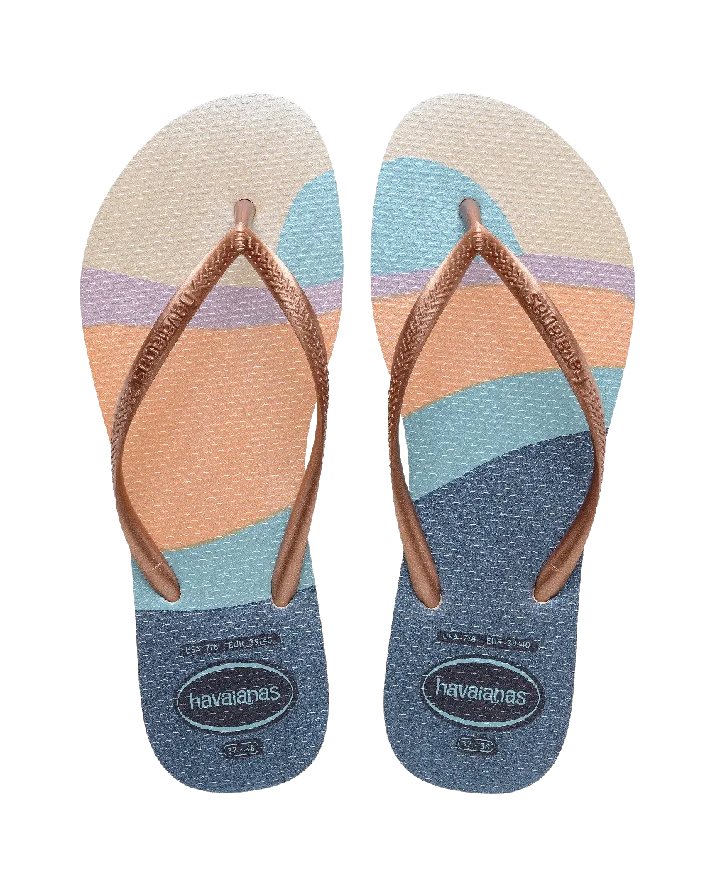 Havaianas Shoes Slim Palette Glow Flip Flops in Beige
