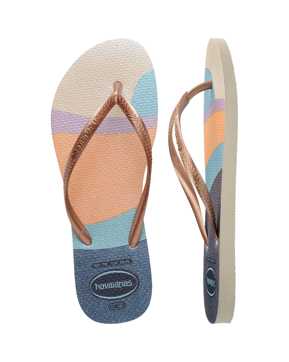 Havaianas Shoes Slim Palette Glow Flip Flops in Beige