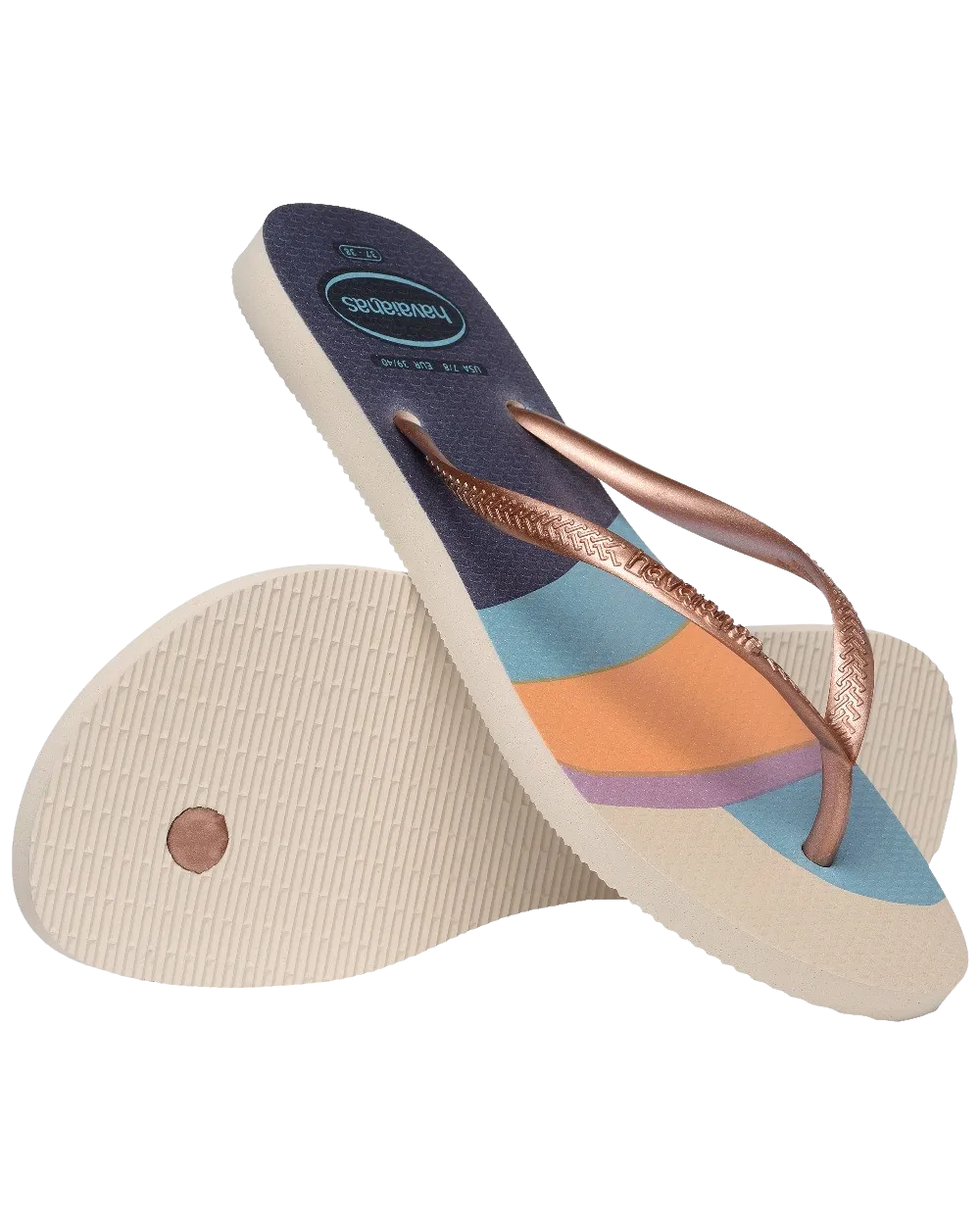 Havaianas Shoes Slim Palette Glow Flip Flops in Beige