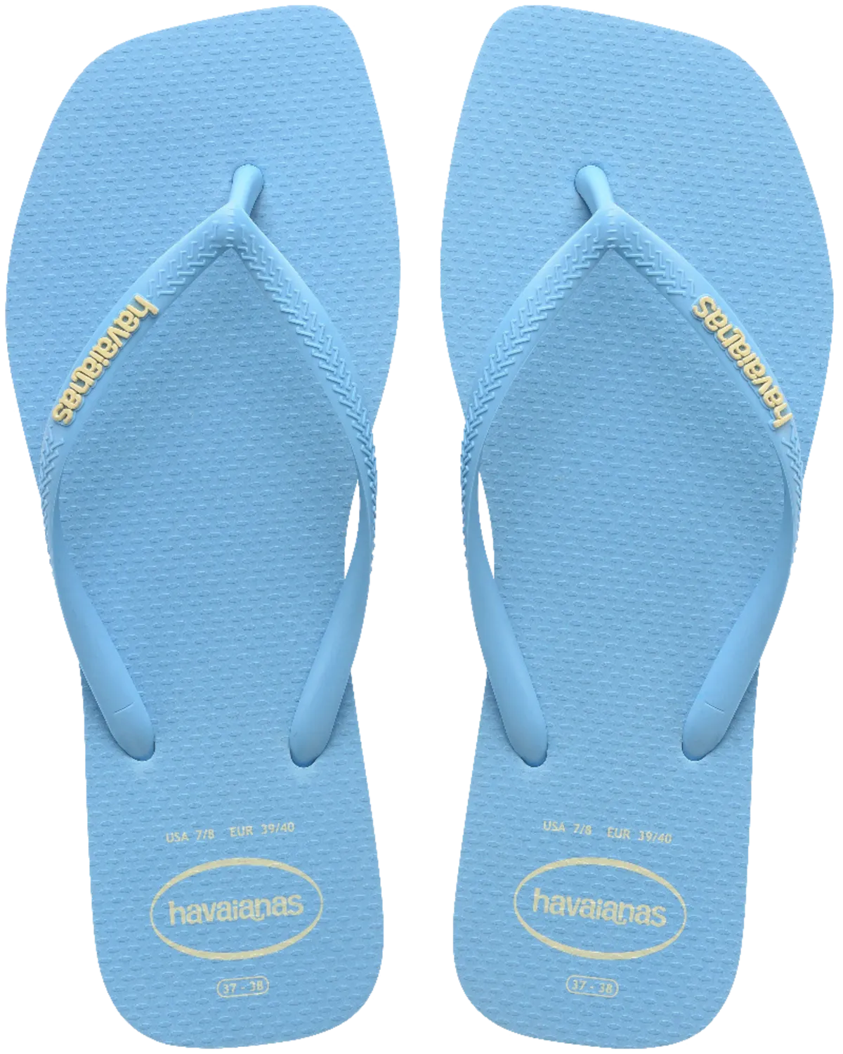Havaianas Shoes Slim Square Logo Pop Up Flip Flops in Lavender Blue