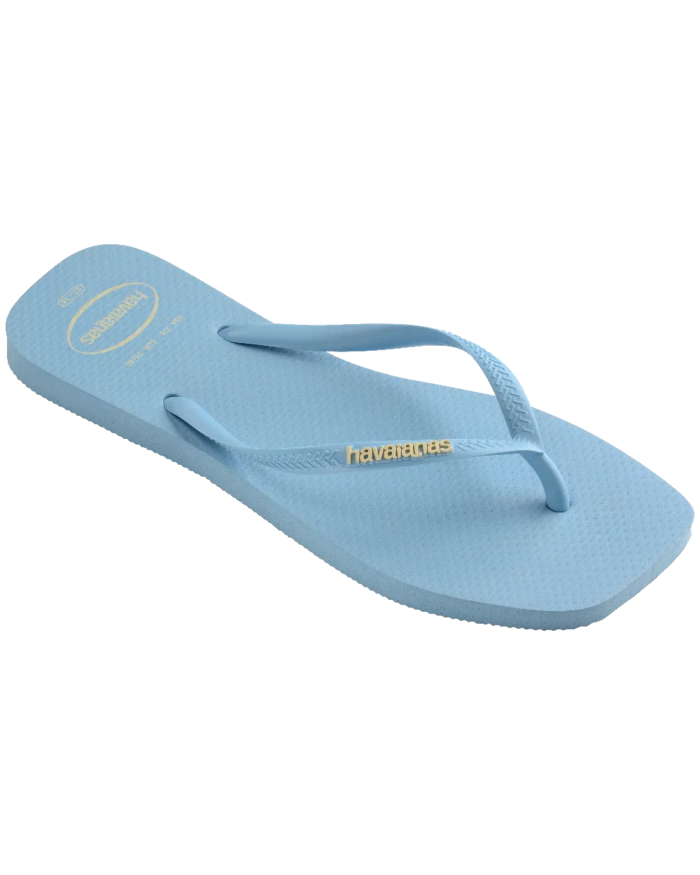 Havaianas Shoes Slim Square Logo Pop Up Flip Flops in Lavender Blue