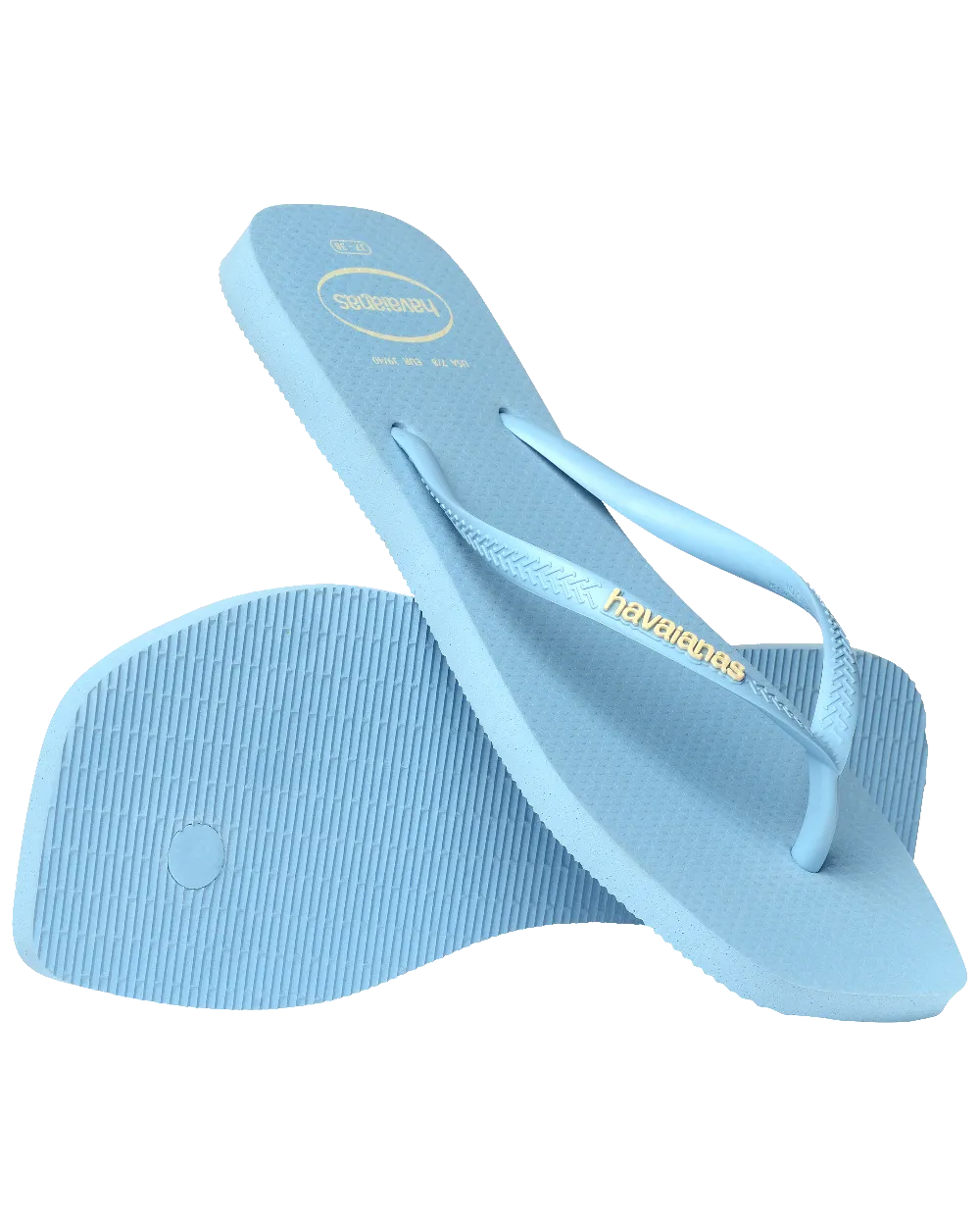 Havaianas Shoes Slim Square Logo Pop Up Flip Flops in Lavender Blue