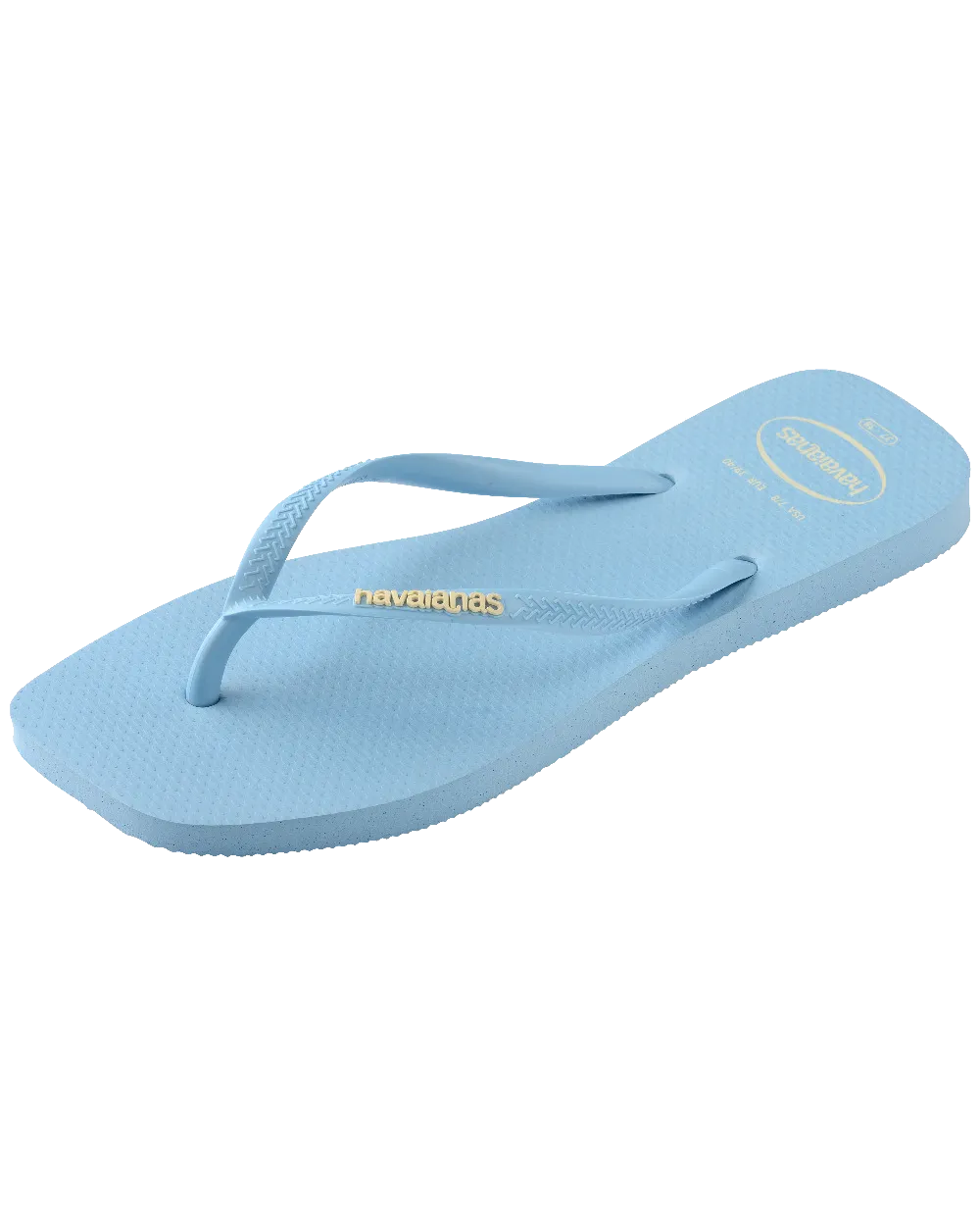 Havaianas Shoes Slim Square Logo Pop Up Flip Flops in Lavender Blue