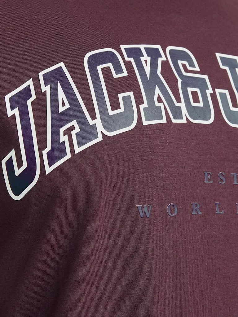 Jack & Jones Caleb Logo Wine Tee Wine