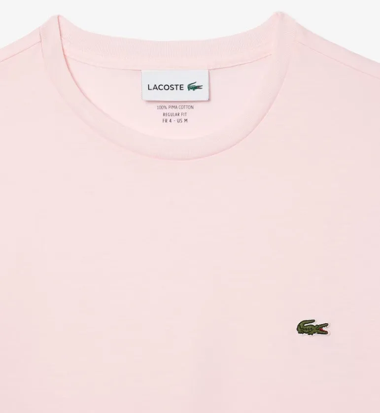 Lacoste Pima Cotton Crew Neck T-Shirt Pink
