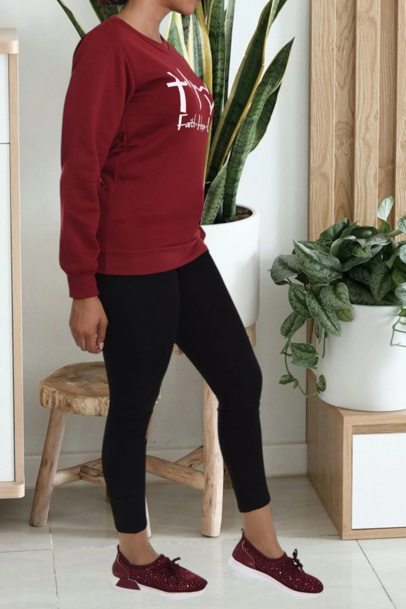 Ladies Love Maroon Sweater