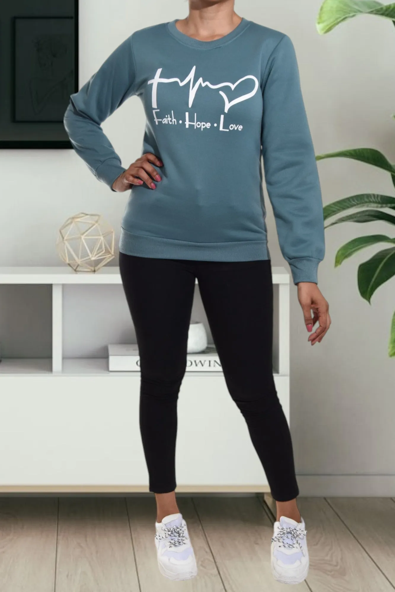 Ladies Love Teal Sweater