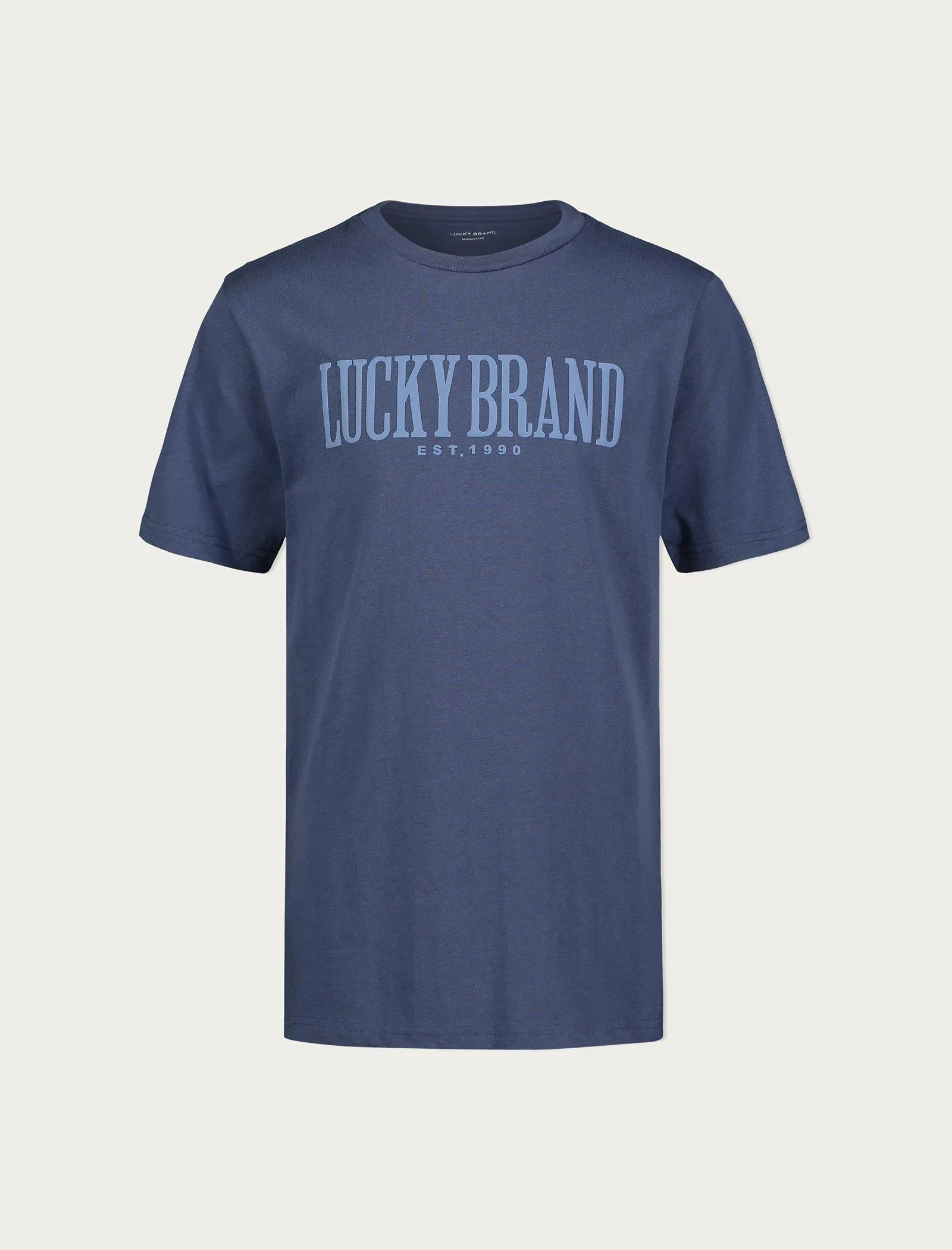 Lucky Brand Boys Lucky Logo Ss T-Shirt Open Blue/Turquoise Lucky Brand