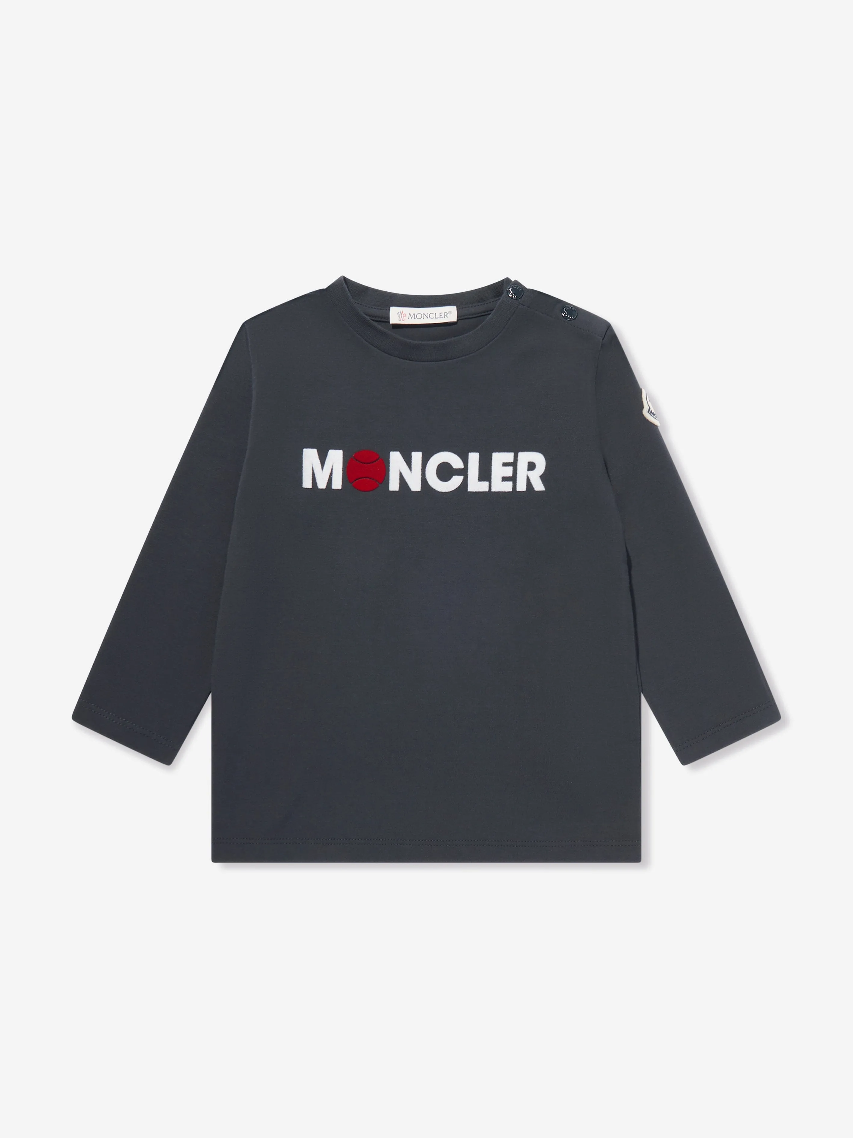 Moncler Enfant Baby Boys Long Sleeve Logo T-Shirt in Navy