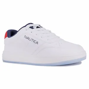Nautica Boys' Logo Lace-Up Sneaker White Nautica