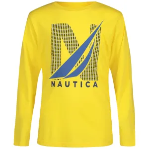 Nautica Little Boys' Logo Graphic Long-Sleeve T-Shirt Marigold Nautica